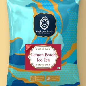 Vardhaman Drinks Lemon Peach Ice Tea packet, pack of 30 made with 100% natural ingredients.