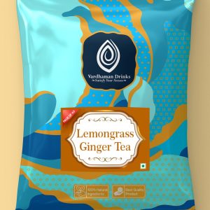 Vardhaman Drinks Lemongrass Ginger Tea packet, pack of 40 made with 100% natural ingredients.