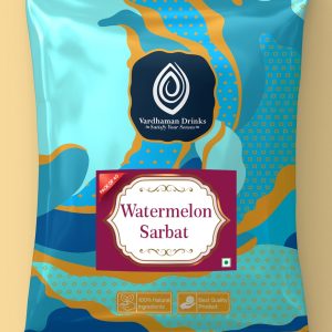 Vardhaman Drinks Watermelon Sarbat drink mix packet, pack of 40 made with 100% natural ingredients.